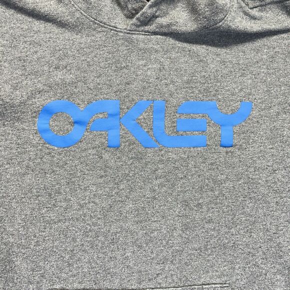 Oakley Hoodie Men’s Large L Grey Pullover Spellout Sweatshirt Regular Fit Y2K - Picture 2 of 7